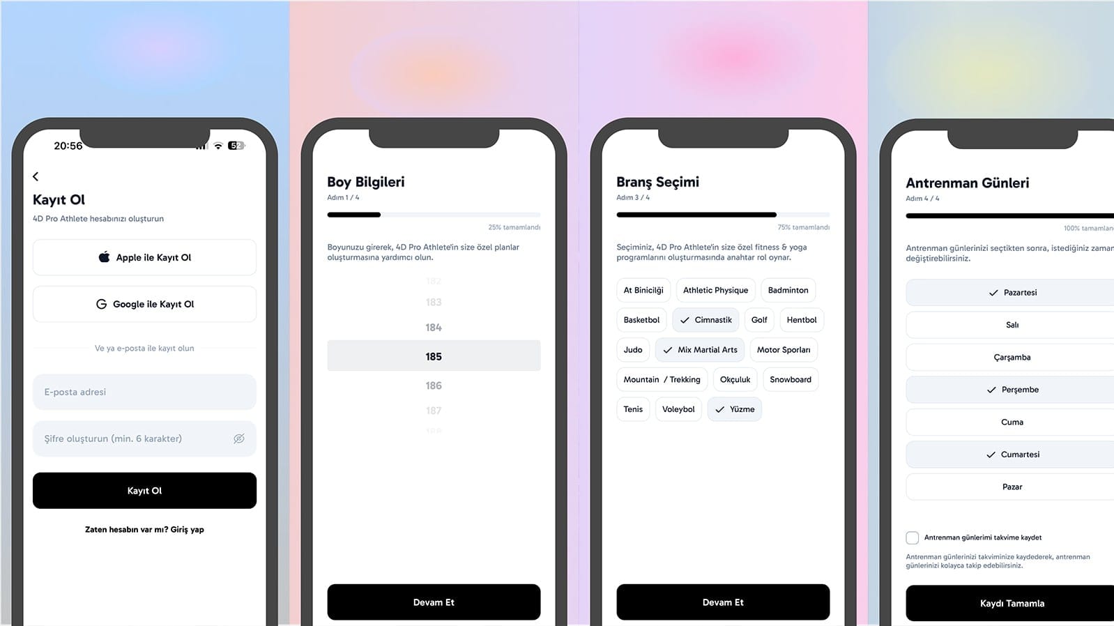 4D Pro Athlete projesi görsel 2 - Mobil Uygulama detay